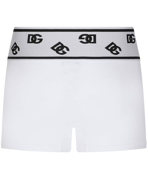 Dolce & Gabbana Boxershorts aus feingerippter Baumwolle mit DG-Logo in White für Herren