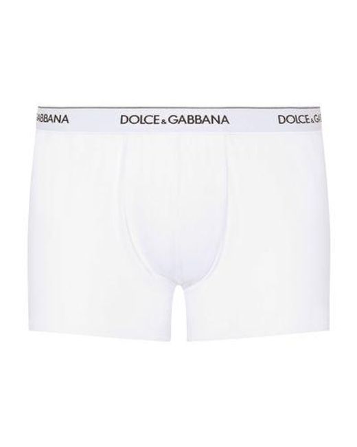 Dolce & Gabbana White Stretch Cotton Boxers Two-Pack for men
