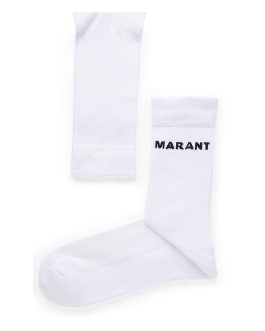 Chaussettes à logo Isabel Marant pour homme en coloris White