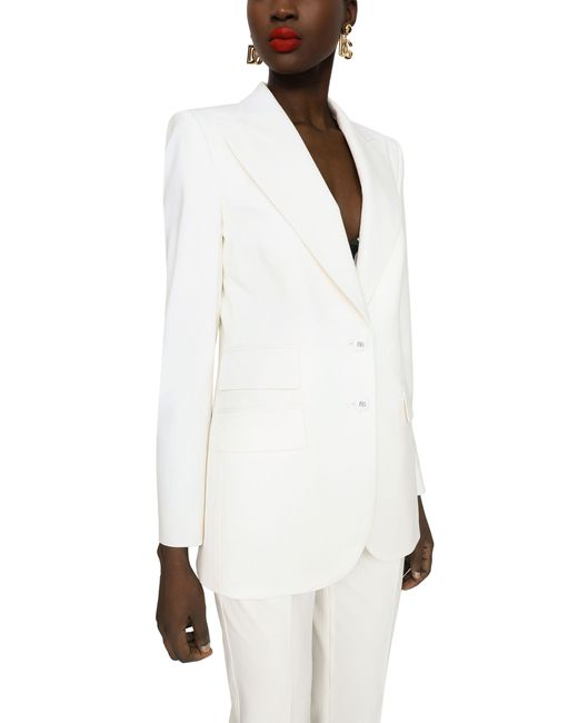 Veste en laine bi-extensible Dolce & Gabbana en coloris White