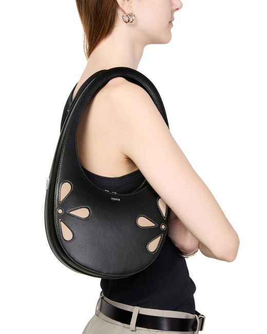 Coperni Black Petal Swipe Bag