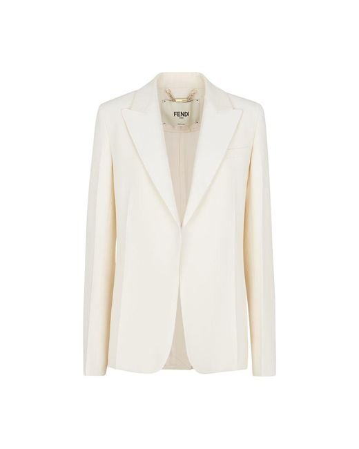 Fendi White Tailored Deconstructed Jacket