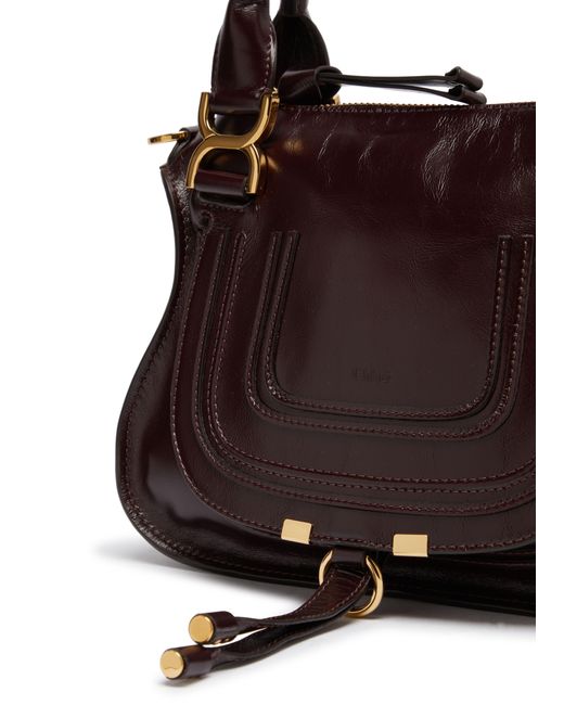 Petit Sac Double Porté Marcie En Cuir Brillant Chloé en coloris Black