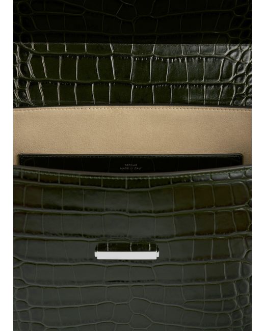 Totême  Green Handtasche Box Mit Krokoprägung