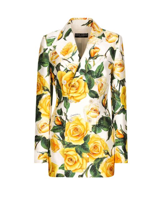 Dolce & Gabbana Yellow Double-Breasted Turlington Jacket