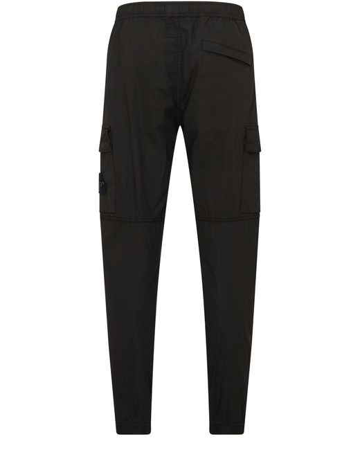 Stone Island Black Cargo Pants With Logo Patch for men