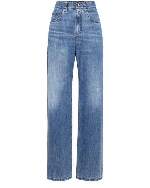 Brunello Cucinelli Blue Loose 5-Pocket Jeans