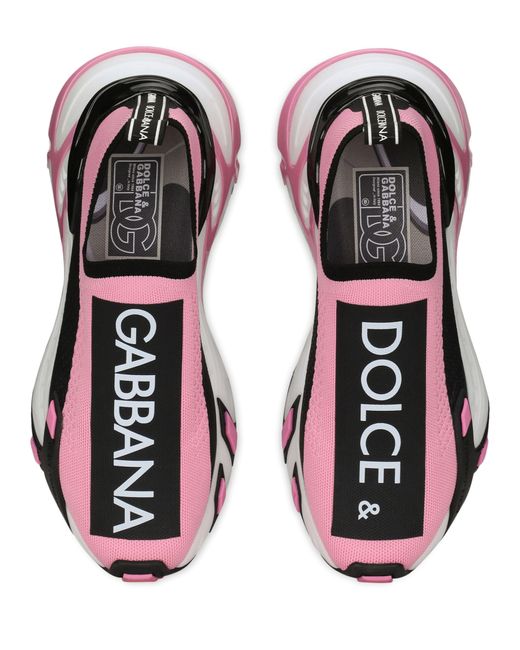 Dolce & Gabbana Black Sneakers Fast aus dehnbarem Mesh