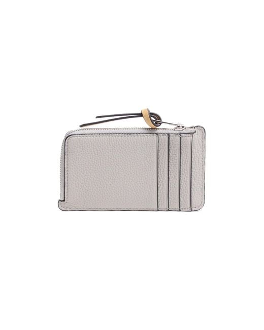 Porte-Cartes Et Monnaie En Cuir De Veau Grainé Souple Loewe en coloris Metallic