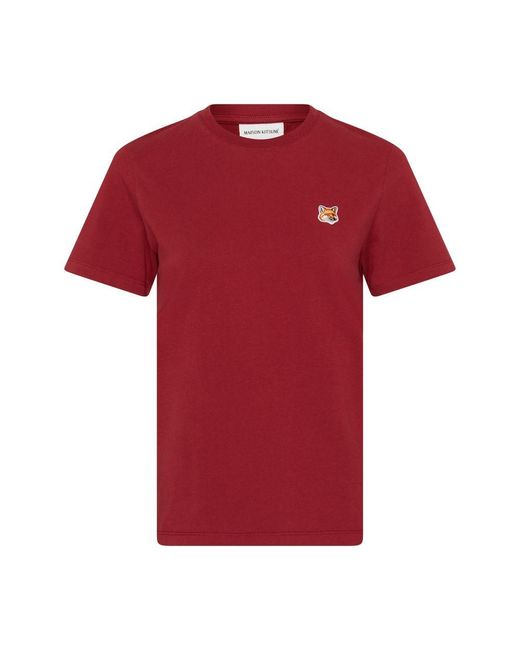 Maison Kitsuné Red Fox Head Patch Regular Tee-Shirt