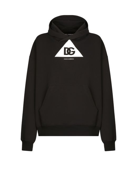 Dolce & Gabbana Kapuzensweatshirt Mit Dg-Logoprint in Black für Herren