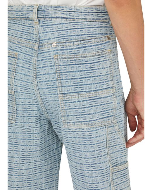 Givenchy Blue Carpenter Denim Shorts for men