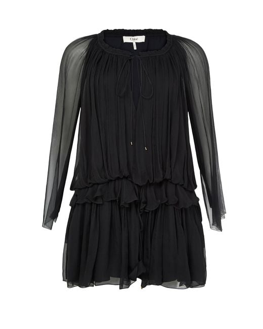 Chloé Black Mini Cape Dress