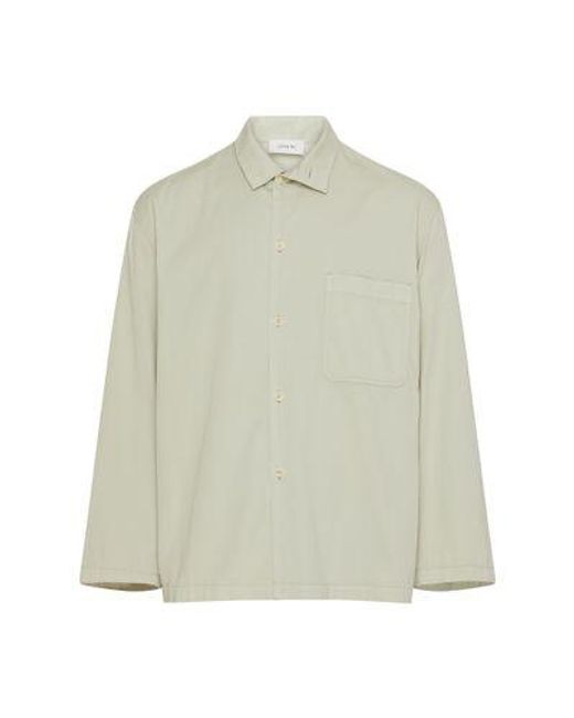 Lemaire Green Stand Collar Shirt for men