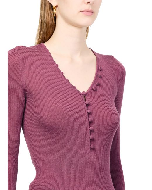 Pull Col En V Chloé en coloris Purple
