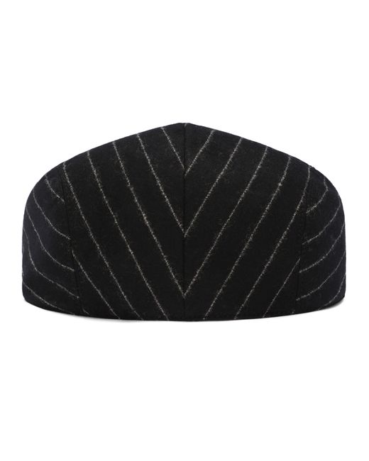 Dolce & Gabbana Black Pinstripe Wool Flat Cap for men