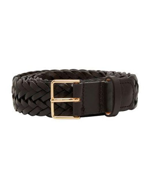 Max Mara Black Braided Leather Belt