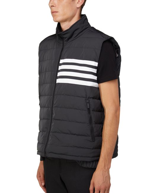Thom Browne Black Sleeveless Puffer Jacket for men