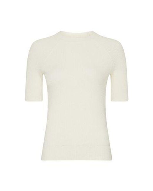 Totême  White Short-Sleeved Cotton Sweater