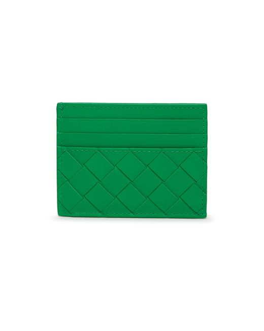 Porte-cartes en cuir Intrecciato Bottega Veneta pour homme en coloris Green