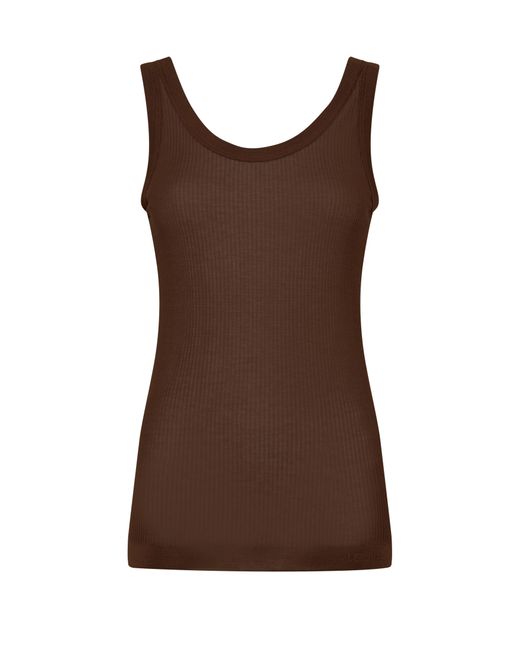 Lemaire Brown Seamless Rib Tank Top