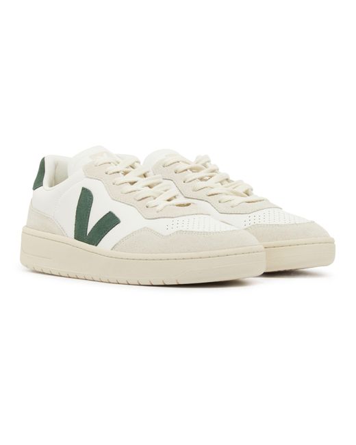 Veja White V-90 Leather Low Top Sneakers for men