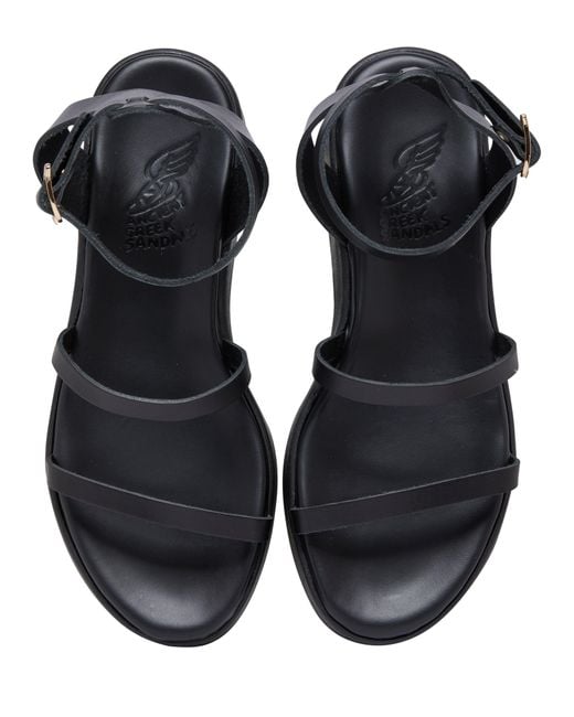 Ancient Greek Sandals Black Nissida Sandals