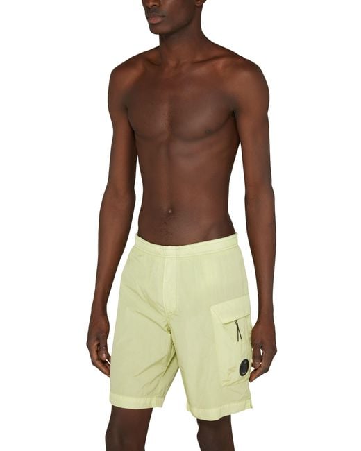 C P Company Yellow Eco-Chrome R Utility Swim Shorts for men
