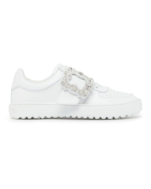Roger Vivier White Sneakers Very Vivier Strass Lace-up