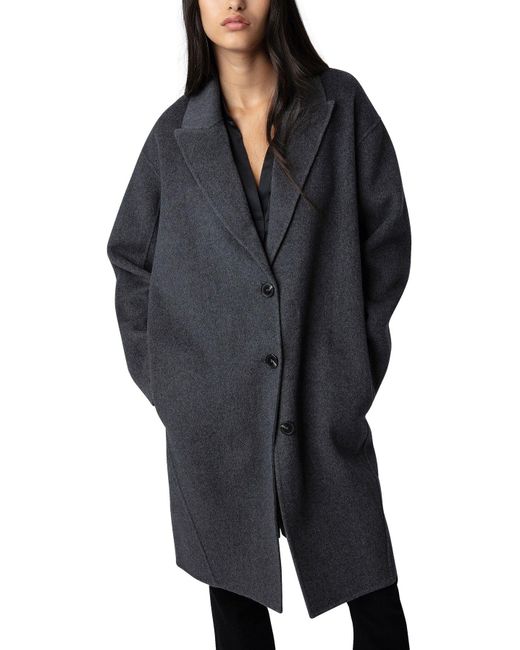 Zadig & Voltaire Mady Coat in Black | Lyst