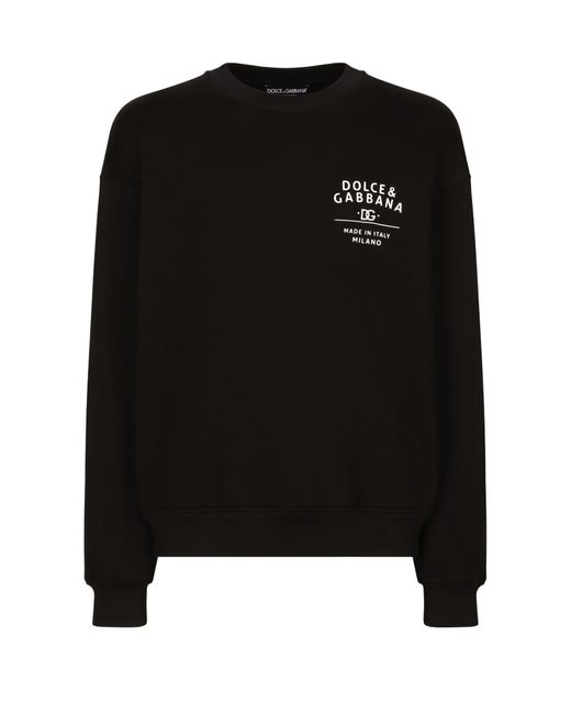 Dolce & Gabbana Black Round-Neck Sweatshirt for men