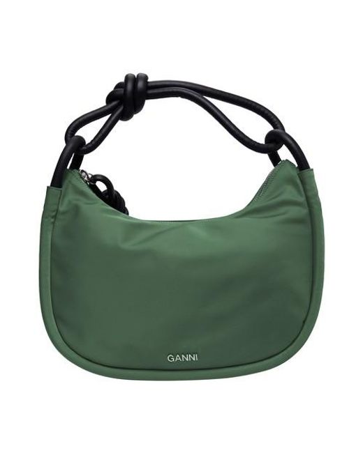 Ganni Green Knot Shoulder Bag