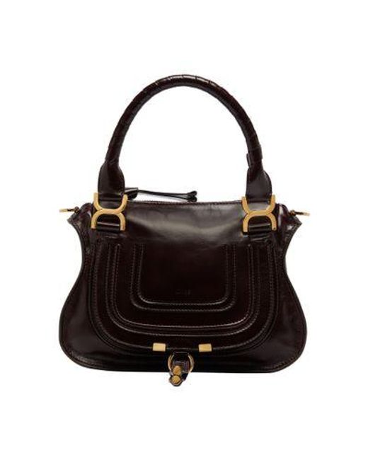Petit Sac Double Porté Marcie En Cuir Brillant Chloé en coloris Black