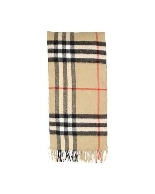 Burberry Giant Check Icon Cashmere Scarf in Metallic | Lyst