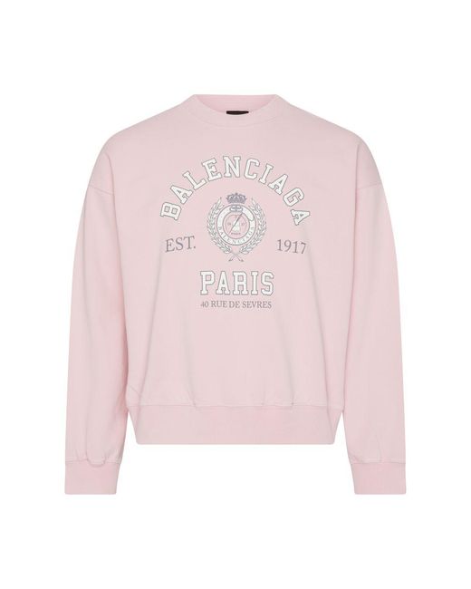 Balenciaga Pink College 1917 Sweatshirt Regular Fit for men