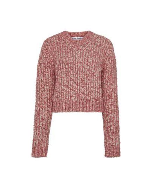 Acne Red V-neck Sweater