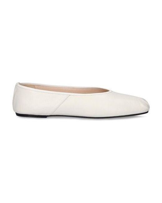 The Row Ballet Flats in White | Lyst