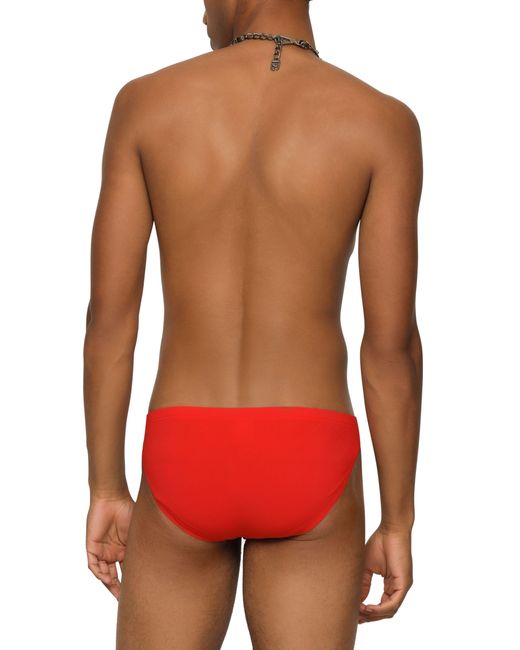 Dolce & Gabbana Red Logo-tag Bikini Bottoms for men