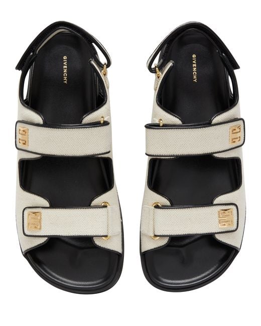 Givenchy White Canvas Sandals With Logo,