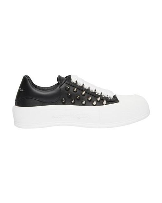 Alexander McQueen Deck Plimsoll Sneakers in Black_silver (Black) | Lyst ...