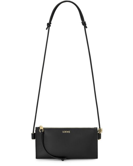 Loewe Black Joya Pochette Aus Schwarzem Kalbsnappa