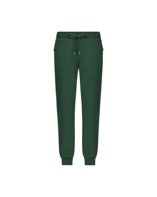 Dolce & Gabbana Green Drawstring Track Pants for men