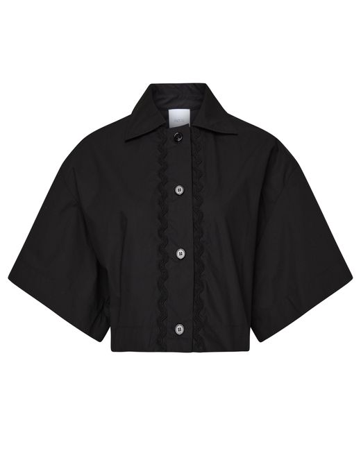 Patou Black Short-sleeves Braid Shirt