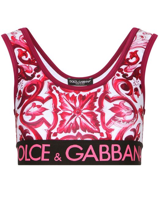 Dolce & Gabbana Red Technical Jersey Top With Logo Elastic Band