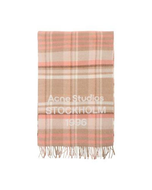 Acne Pink Schal Mit Karo-Logo