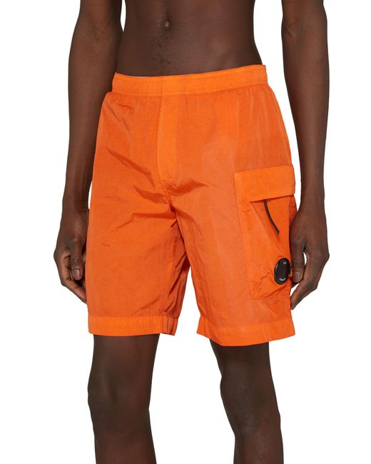 C P Company Orange Eco-Chrome R Utility Swim Shorts for men