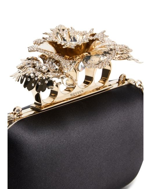 Alexander McQueen Black Carnation Clutch