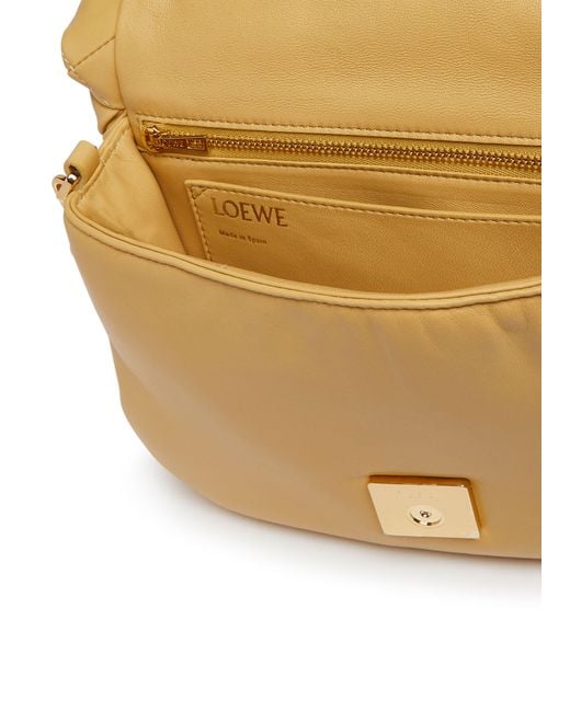 LOEWE 25S PUFFER GOYA BAG 20 IN LIGHT YELLOW NAPPA LAMBSKIN