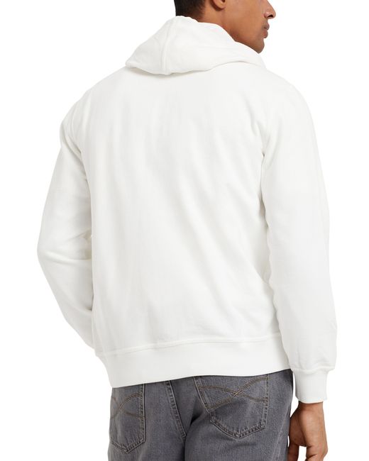 Brunello Cucinelli White French Terry Zip-up Hoodie for men