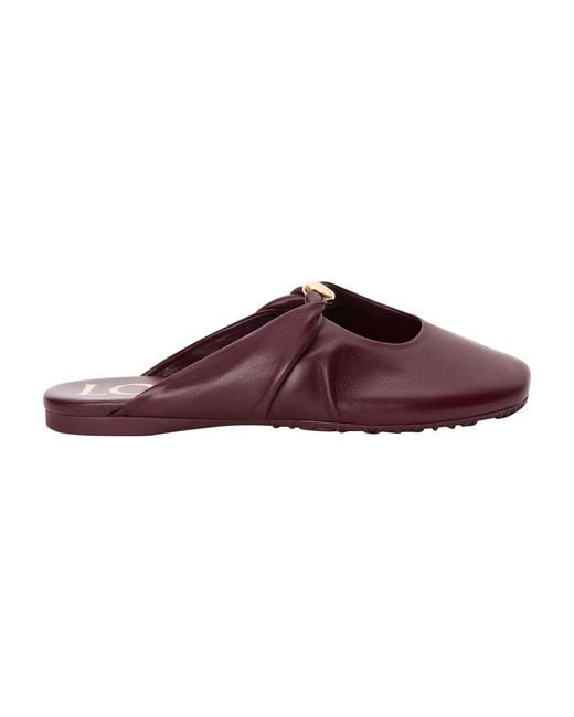 Loewe Brown Pebble Soft Lamb Leather Mules